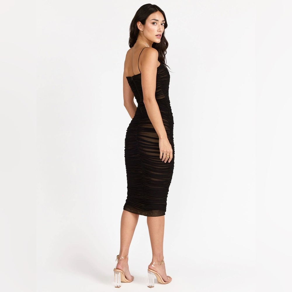🍒🌸AMTIOUS sleeveless boned mesh midi dress✨